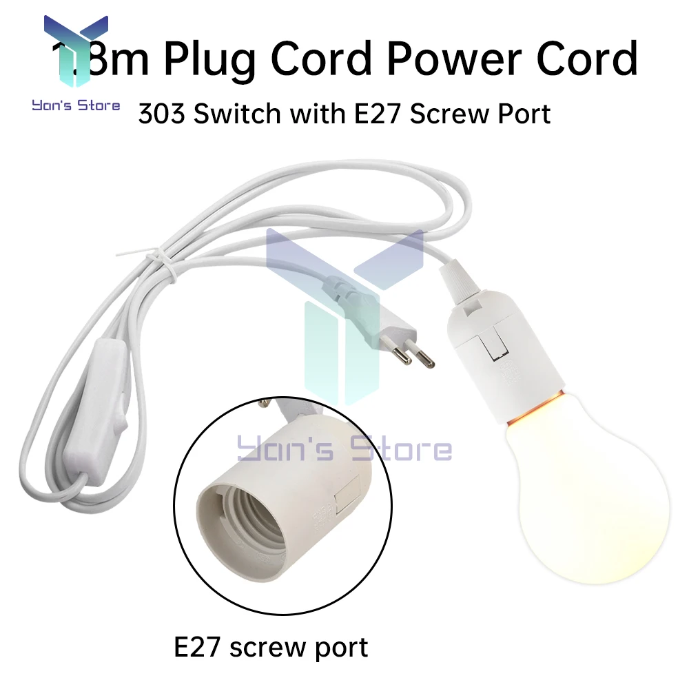 EU Plug 3.5m 6m Power Cord Cables E27 Lamp Base Holder With Switch Wire For Pendant Led Bulbs Fixture Hanglamp Suspension Socket