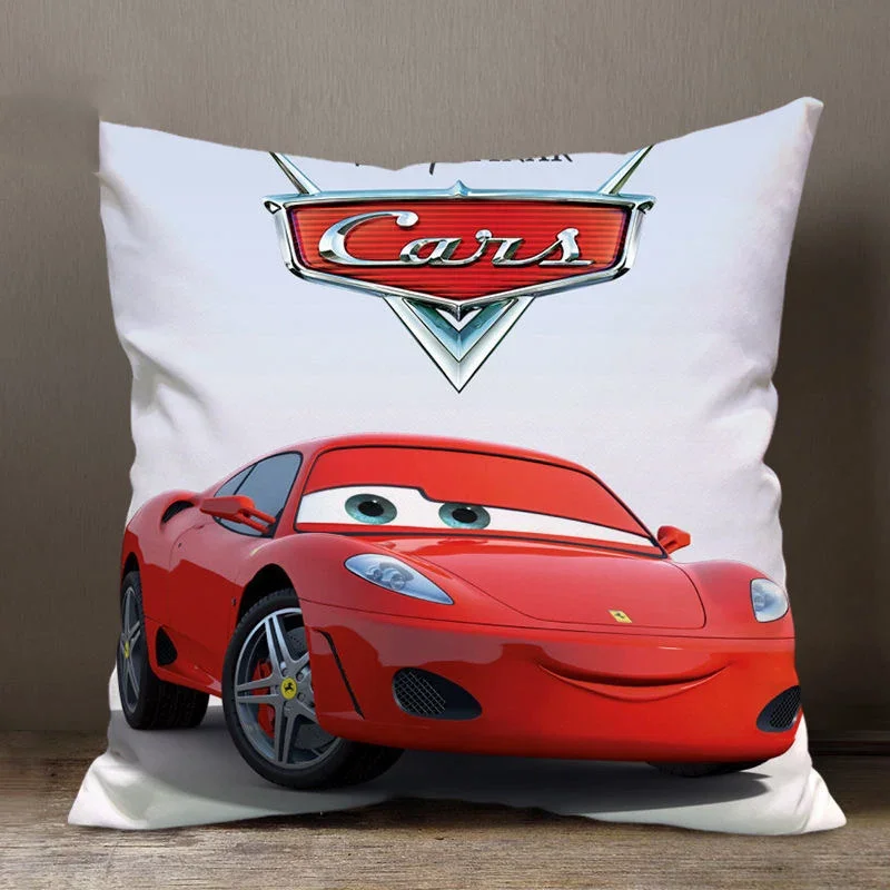 Disney Cartoon Pillowcase Cushion Cover Car Lightning McQueen Throw Pillow Case For Sofa Car Christmas Gift 40x40cm 45x45cm cushion cover,pillow case cover