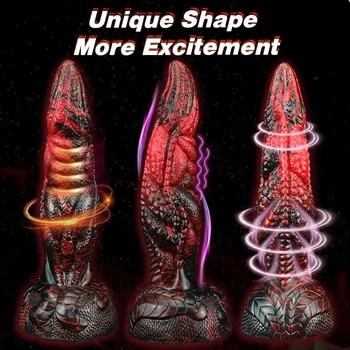 Liquid Silicone Realistic Strong Suction Prostate Dildos Anal Massager Large Butt Plug Animal Monster Dildo Sex Toys For Women 6