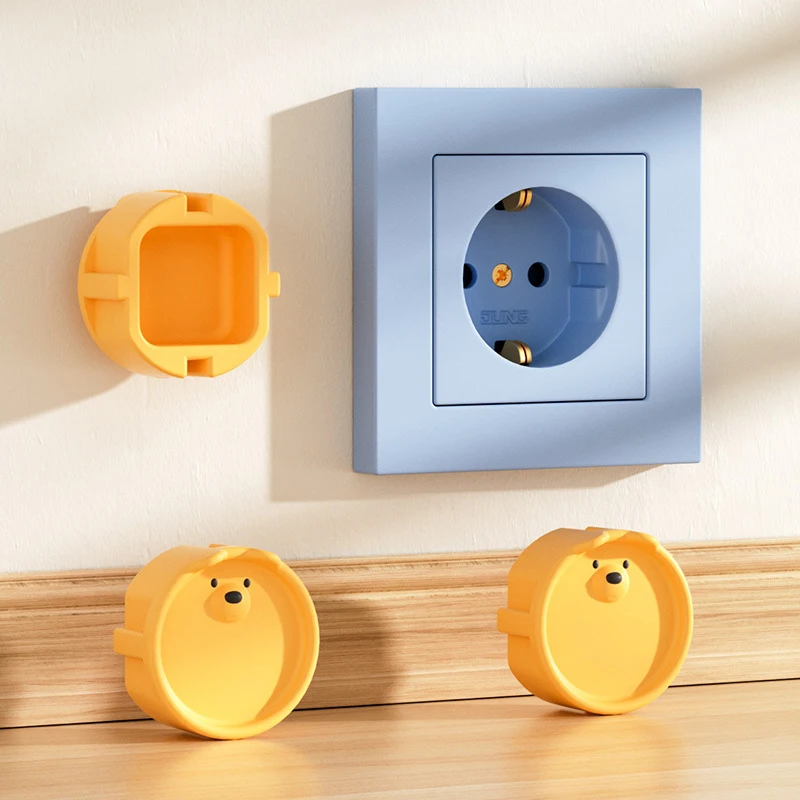 Baby Socket Cover 5Pcs Baby Safety Protection Socket Protective Cover Cute Cartoon Children Electric Shock Prevention Dust Protection Cover