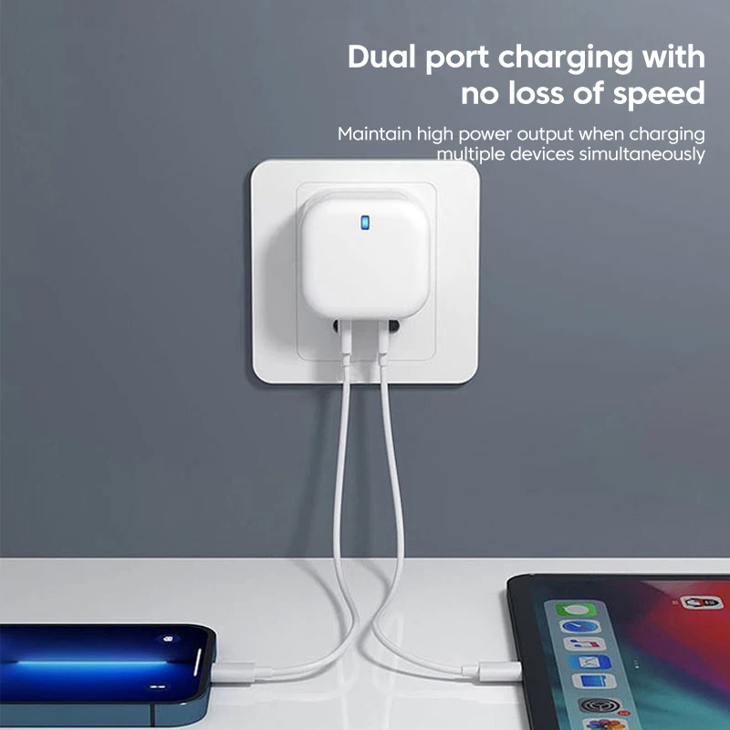 Dual Port 20W USB-C PD Fast Charging Power Adapter