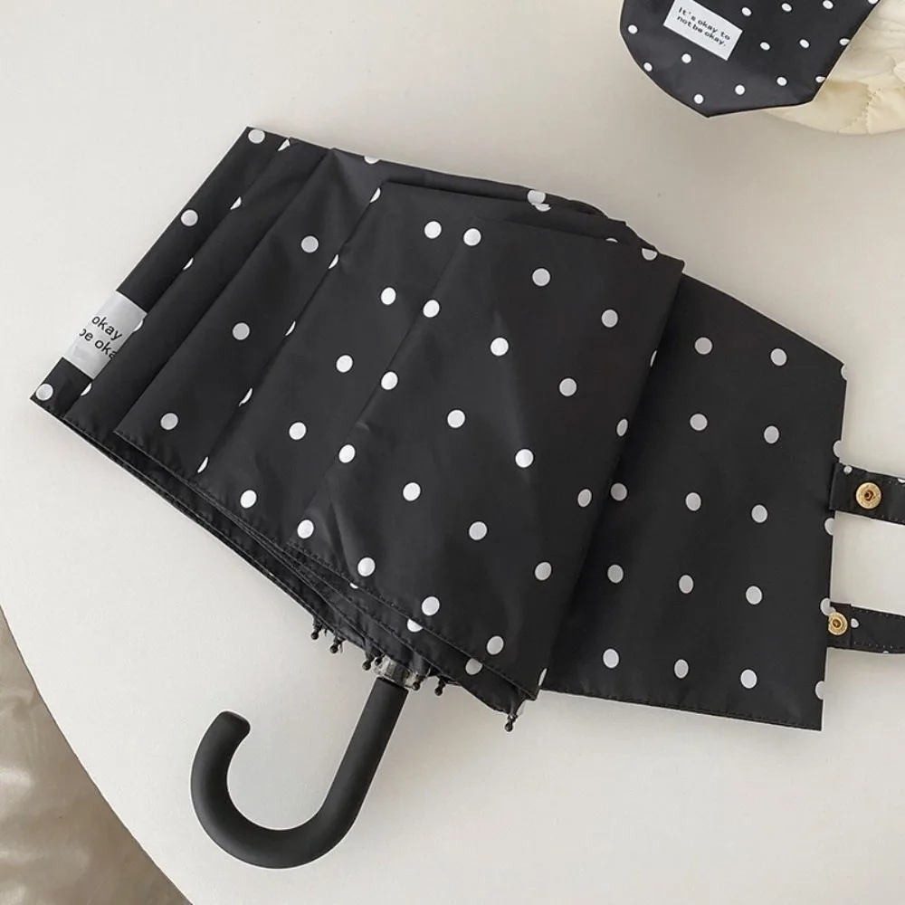Compact UV Protection Polka Dot Folding Umbrella