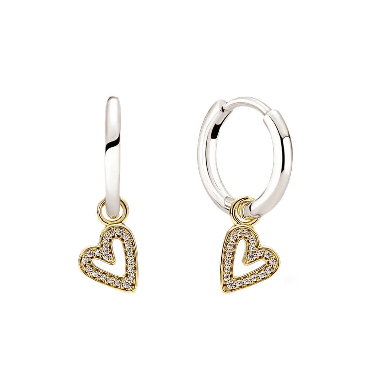 Bow Ear Loops Sun Moon Heart Mickey Earrings Charms 925 Silver For Women Wedding Gift