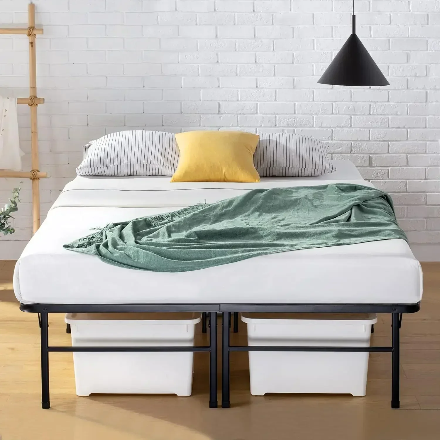 Queen Size Heavy Duty Mattress Foundation / 18 Inch Metal Platform Bed Frame, No Box Spring Needed, Sturdy Steel Frame 3