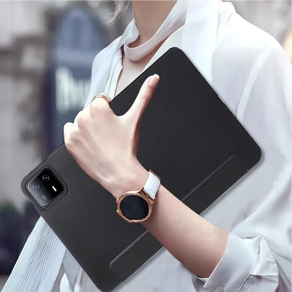 Leather Protective Tablet Case - Shockproof, Foldable Flip Stand with Soft TPU Back Shell