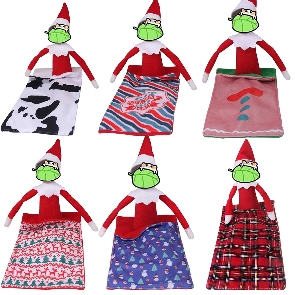 

Christmas Elf on the Shelf Clothes and Accessories Pajamas, Sleeping Bags, Eyepatch for Elfs Doll Halloween Costume Kid's Gifts