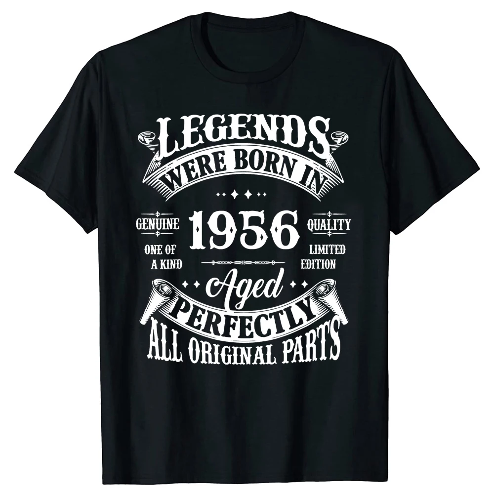 Neues Herren-T-Shirt, hergestellt im Jahr 1956, Geburtstagsgeschenk, Übergröße, bedruckt, lässiges T-Shirt, lässiges Kurzarm-Vintage-T-Shirt für Paare