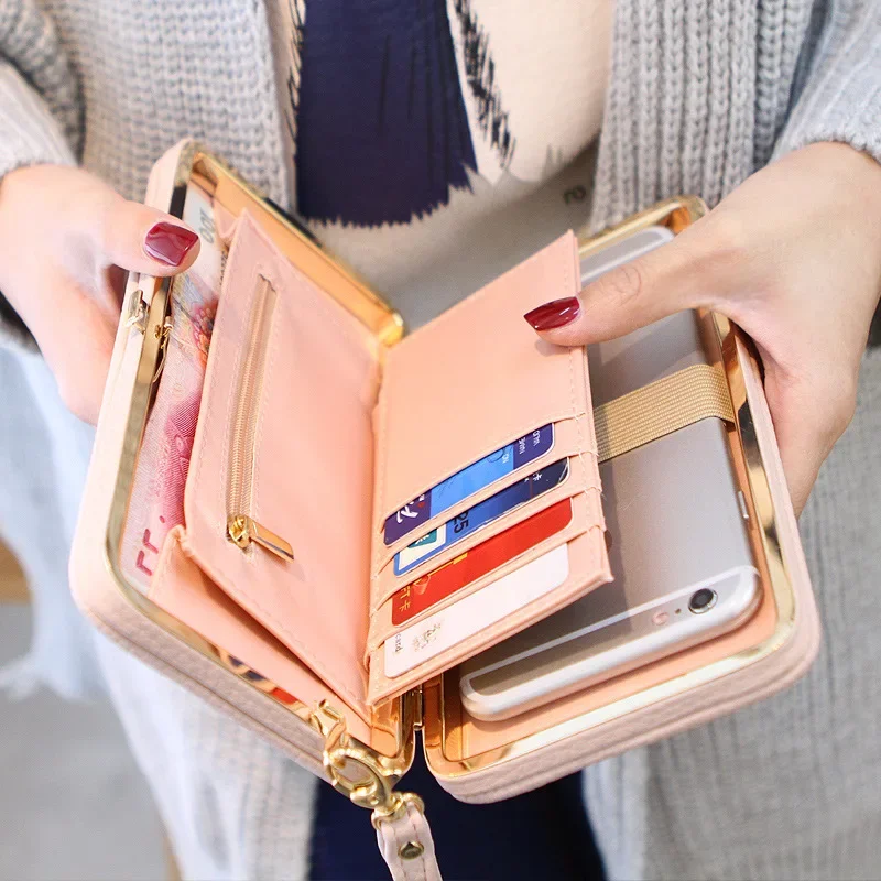 Neue Mode Klassische Brieftaschen frauen Brieftasche Bogen Mobile Tasche Lange Karte Geldbörse Tasche Handheld Tasche nette brieftasche