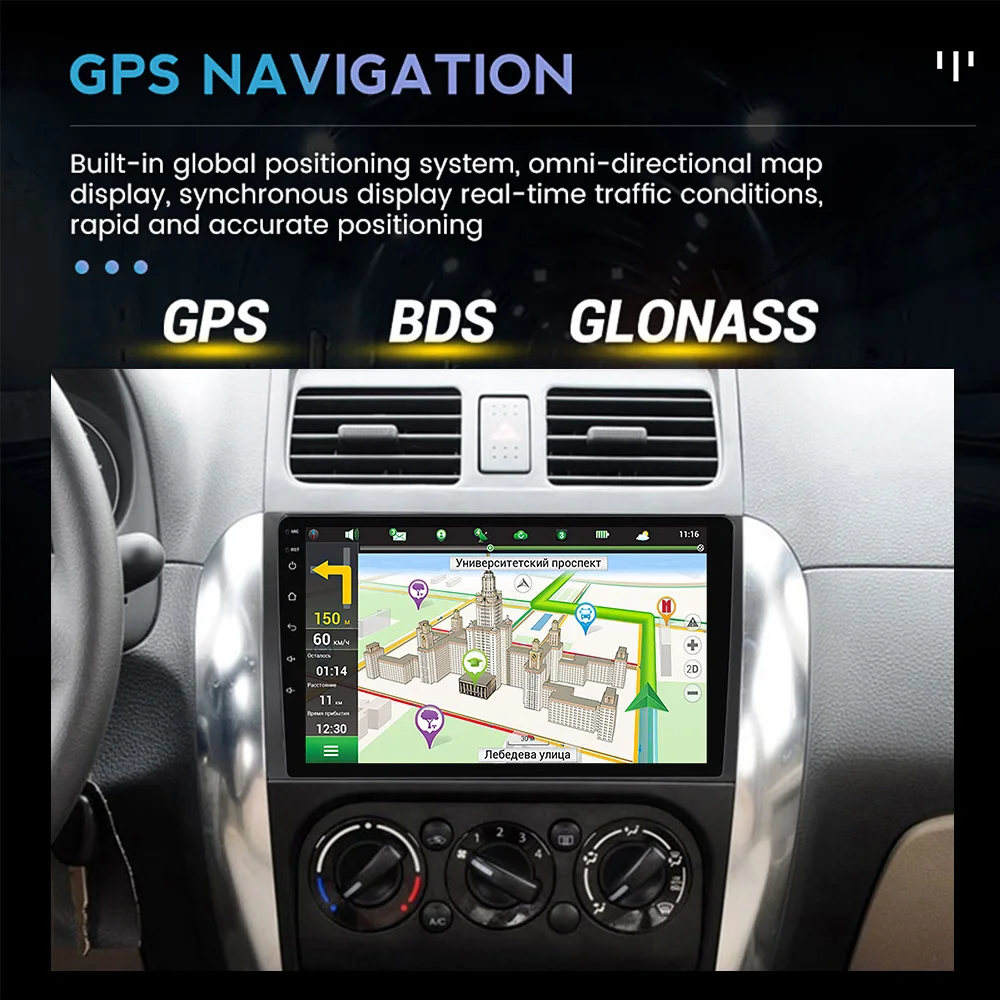 MEKEDE for Suzuki SX4 2006-2014 차량용 라디오 멀티미디어 비디오 플레이어 네비게이션 GPS 안드로이드 13 유닛 블루투스 Wifi IPS 스크린 2Din