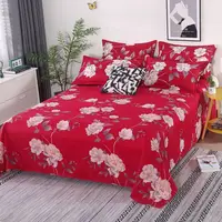 3pcs/Set Home Textile Bed Sheet Set with Pillowcases Cotton Material Lovers Home Room Bedding Flat Sheet Bed Sheet Set 4