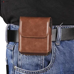 Premium Genuine Leather Waist Pouch with Magnetic Closure and Belt Clip for Universal (Light brown)
