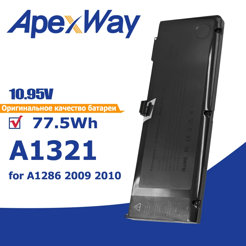 Apexway 77.5Wh A1321 A1382 Batteria Per Laptop Per Apple Macbook Pro 15 "A1286 2009 2010 2011 2012