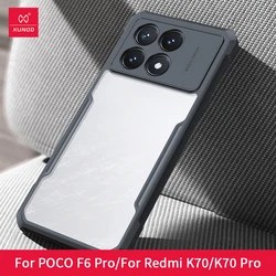 Xundd Airbag Anti-Shock Transparent Phone Case with Anti-Fingerprint Acrylic & TPU Strip Design for PC and TPU (For POCO F6 Pro)