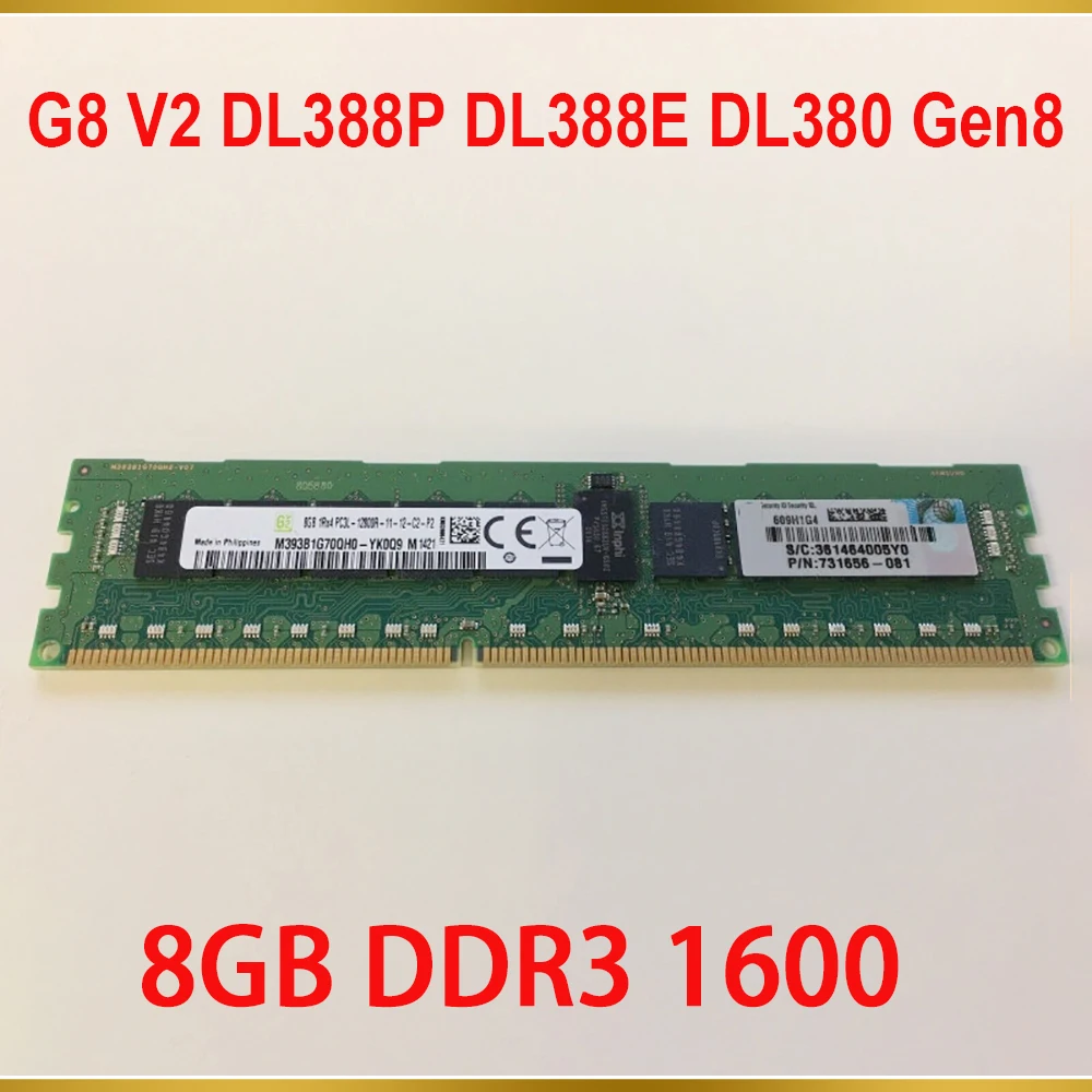 1PCS Server Memory For HP G8 V2 DL388P DL388E DL380 Gen8 731656-081 731765-B21 735302-001 8GB DDR3 1600 3 1PCS Server Memory For HP G8 V2 DL388P DL388E DL380 Gen8 731656-081 731765-B21 735302-001 8GB DDR3 1600
