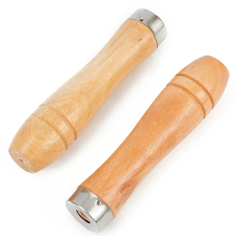 

5pcs Wooden File Handle Replacement Strong Metal Collar 11cm Hole For 6-8 Inch File Screwdrivers Hand Drills Craft Hand Tools