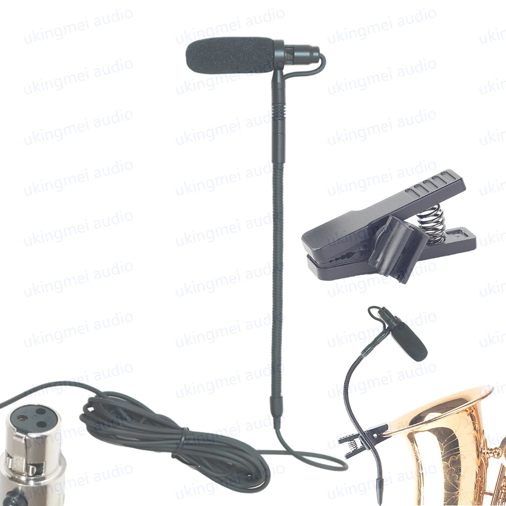 Professional Musical Instrument Condenser Gooseneck Microphone System For Guitar Saxophone Violin Piano Cello Bass Clarinet