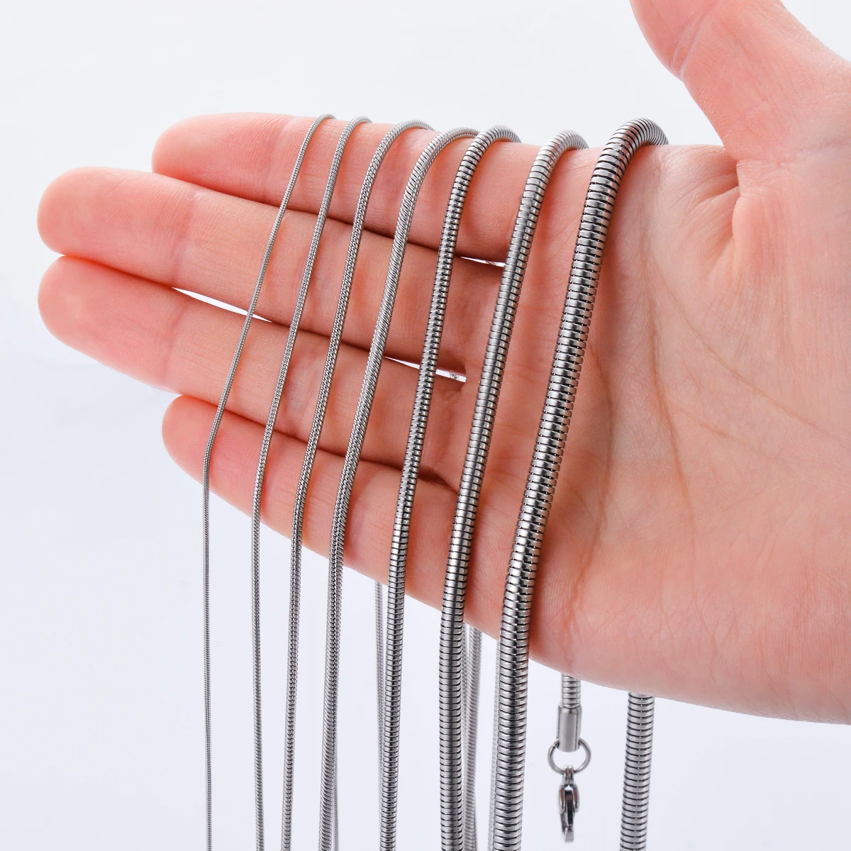 Unisex Stainless Steel Snake Chain Necklace 1mm 18/20