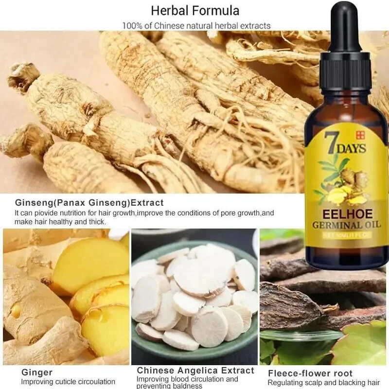 7 Dagen Snel Gember Serum Anti-Verlies Haargroei Ürün Onarımı Voedt Beschadigde Haren Hoofdhuid Verzorging Olie_voghion.com