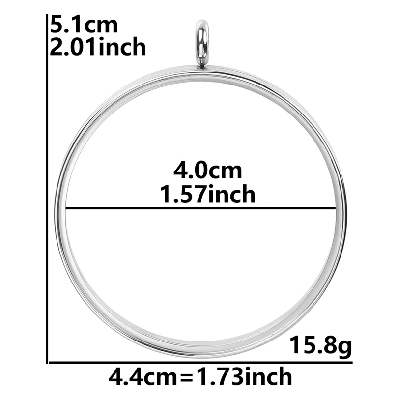 High-Quality Stainless Steel Round Glass Coin Bezel Photo Locket Pendant
