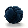Scandinavian Wool Ball Pillow Three Strands of Rope Knotted Ball Pillow Handmade Knitted Velvet  Cushion Knot Window Cushion 1