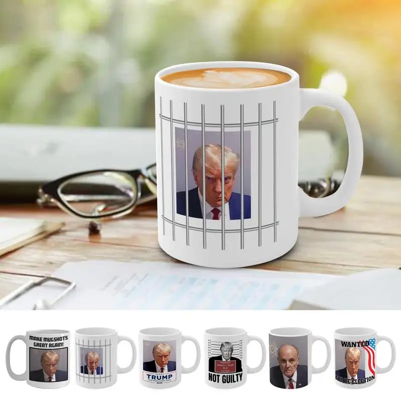 

Керамическая кофейная чашка с изображением Трампа, кофейные кружки, отличительная чашка с-образной ручкой, чайная чашка, новинка, чашка Mugshot с поддержкой Трампа, чашка для кофе и чая