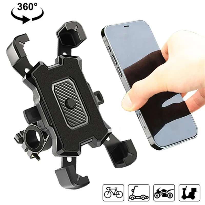 360 Rotation Bike Phone Holder Motorcycle Bicycle Phone Holder Handlebar Stand Mount Bracket Mount Phone Holder For Mobile Phone 1