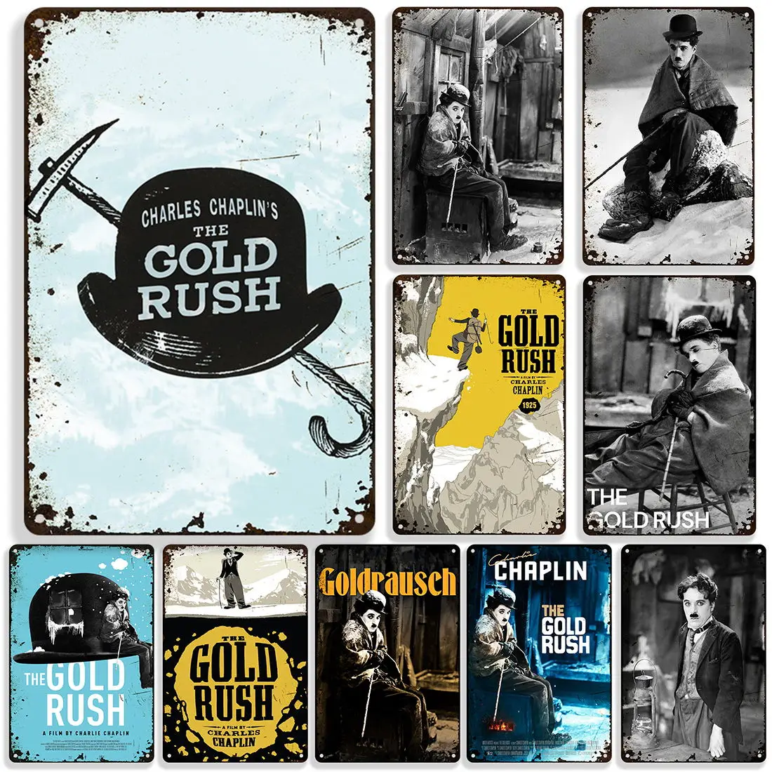 Плакат с изображением старого фильма Золотая брошь в стиле ретро металлическая