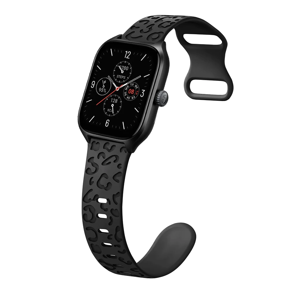 Wygrawerowany Pasek Do Amazfit Gts 4/2/2E Mini/3/Bip U/Pro/42Mm Lampart Silikonowa Bransoletka Correa Huawei Gt 4 3 2 2E 20Mm Pasek Do Zegarka