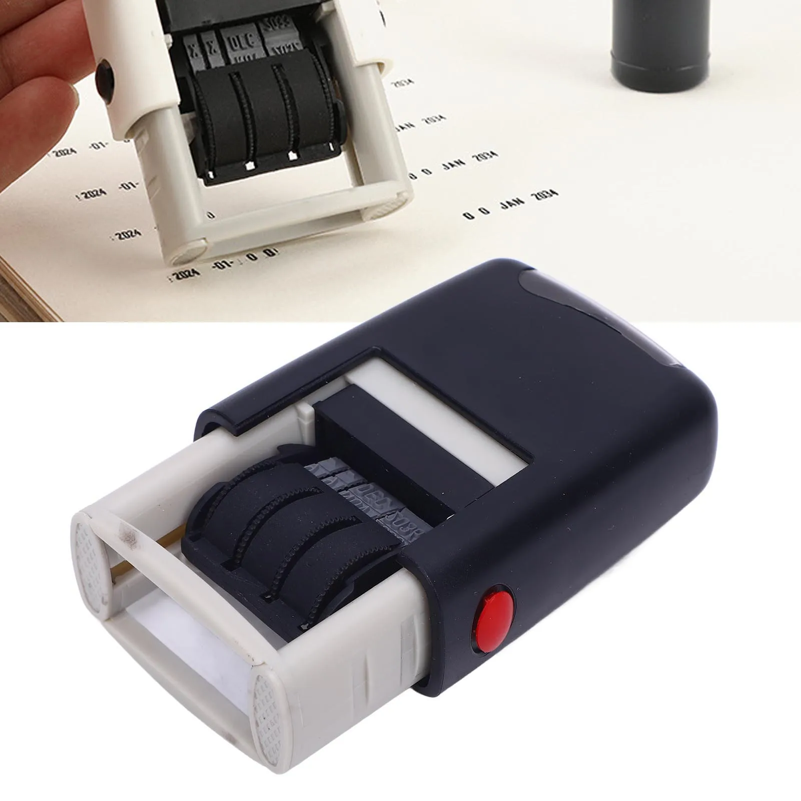 Date Stamp 25x2.8mm English Date Clear Imprint Quick Drying Adjustable Self Inking Stamp Self Inking Date Stamp