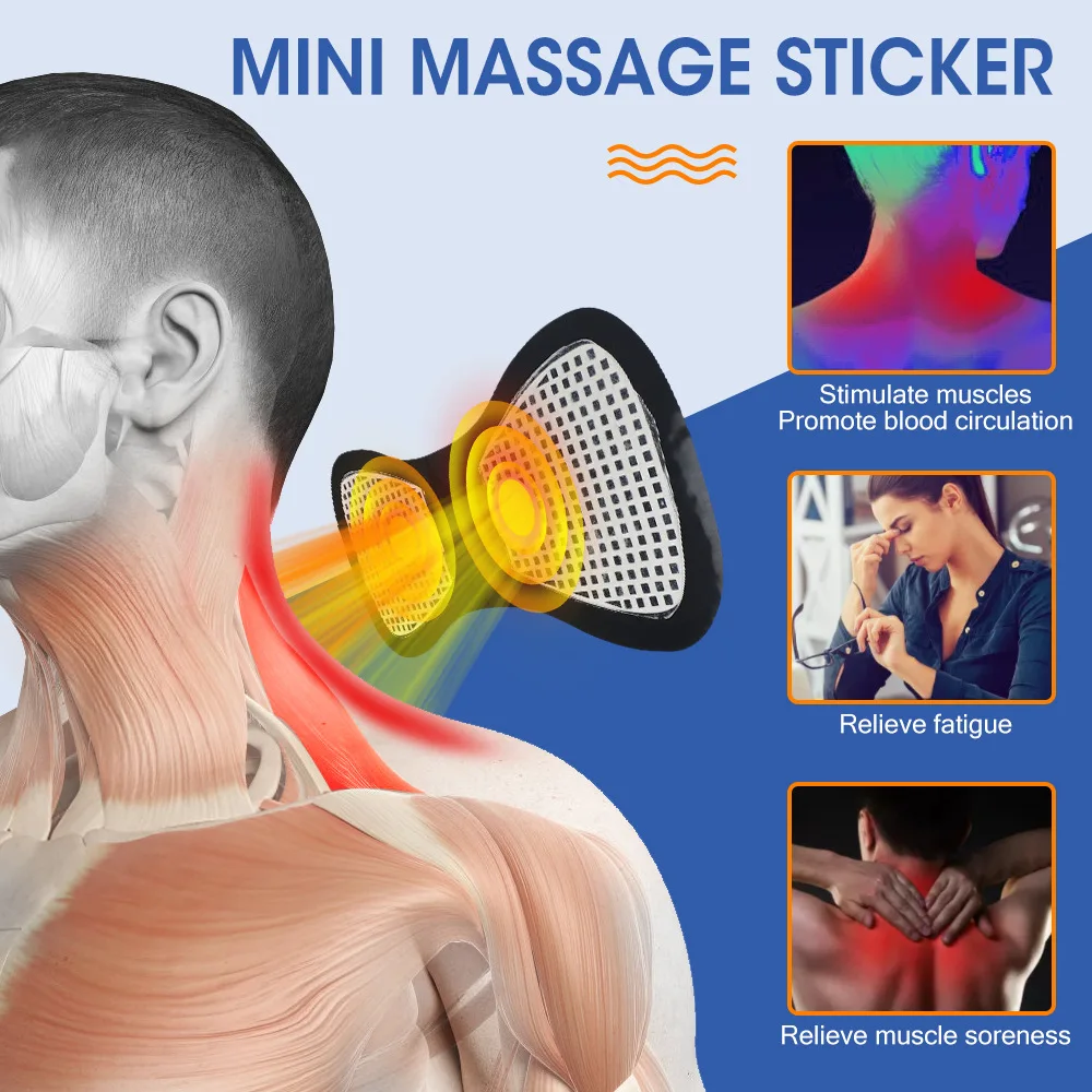 Ems Electric Pulse Neck Massager Neck Massage Patch Back Sticker Muscle  Stimulator Portable Relaxation Remote Control Model - Temu