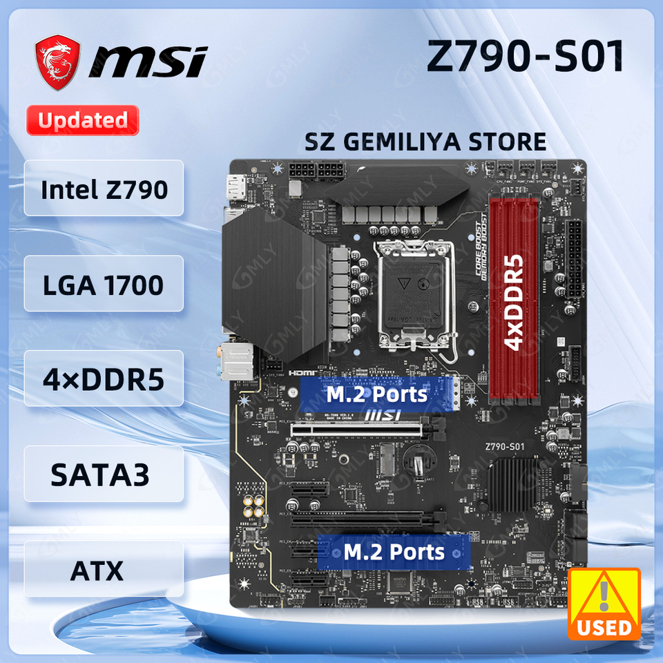 MSI Z790 Motherboard Z790-S01 Motherboard LGA 1700 DDR5 M.2 256GB support i9-14900F i9-13900 i3-14100 i3-12100 i5-1340 cpu ATX