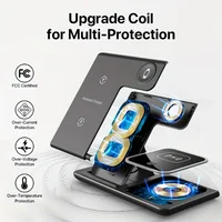 15W fast charging 3-in-1 foldable wireless charger bracket - Image 4