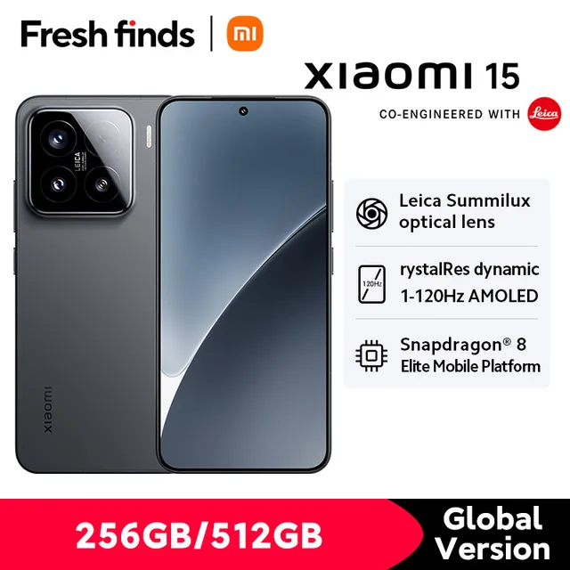 Première mondiale Xiaomi 15 Smartphone Global Version, Snapdragon®8 Elite-Caméra Leica à charge 90W, 5240mAh, écran AMOLED 6.36 ", 5G 6