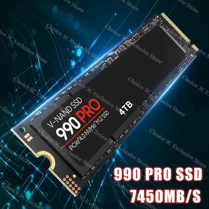 

990 PRO SSD Solid State Drive 4TB 2TB 1TB 7450MB/S M.2 2280 SSD PCIe4.0X4 NVMe Gaming Internal Hard Drive For PS5 Laptop Desktop