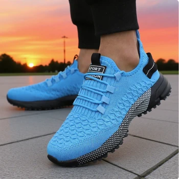 أحذية رياضية للرجال خفيفة الوزن شبكية للاستخدام الخارجي للرجال حذاء تدريب متقاطع مناسب شبكي للرجال لليوجا واللياقة البدنية أحذية رياضية مصممة للرجال 6