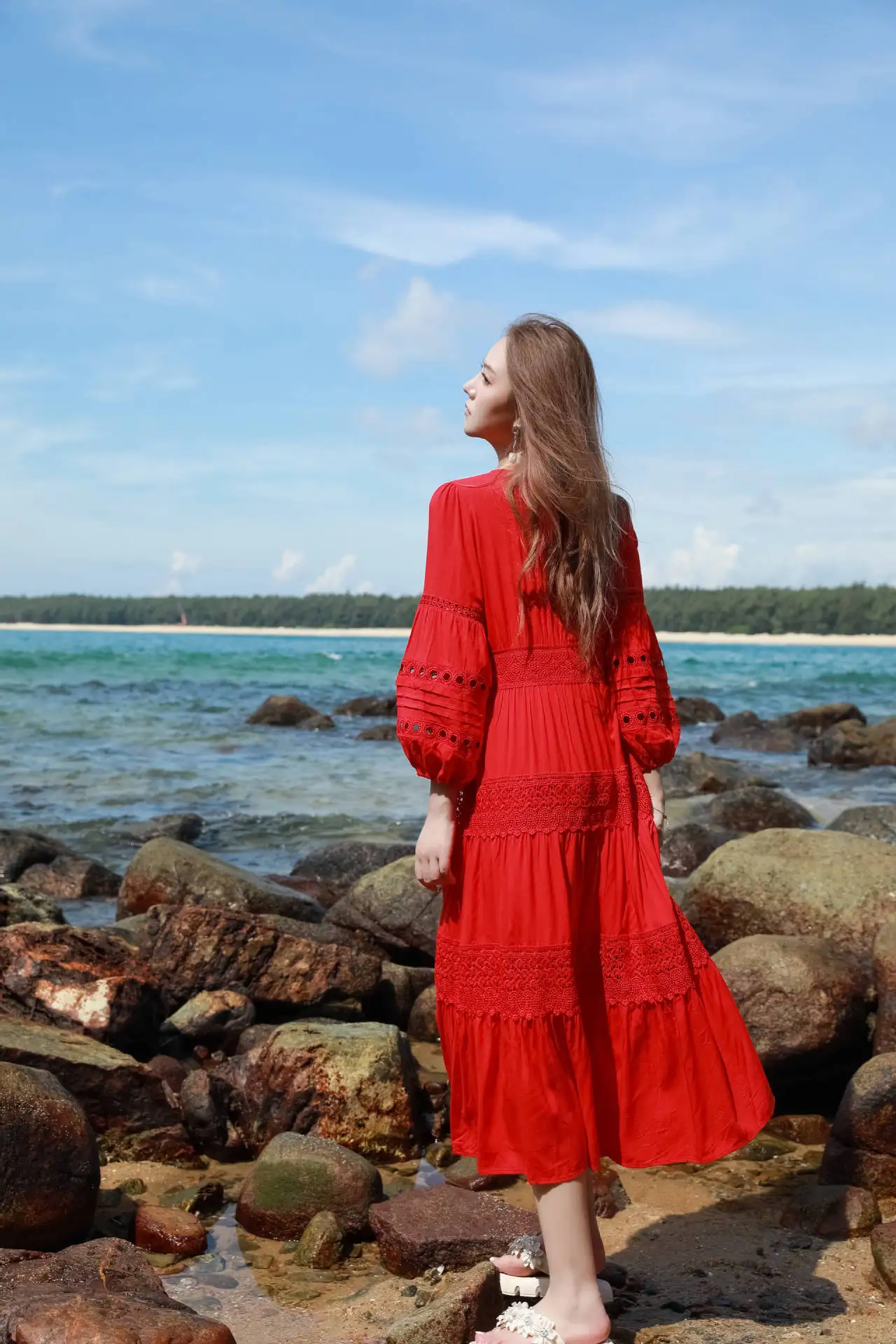 Vestido Verano Mujer Floral Maxi, Manga Corta, Cintura Alta, Estilo  Bohemio Playa