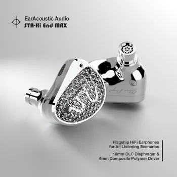 EarAcoustic Audio STA-Hi End MAX Wired IEM HiFi Earphones 10mm DLC & 6mm Composite Dual Driver In-ear with Interchangeable Cable 2