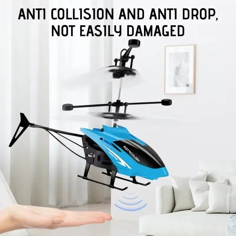 Mini Helicopter Toys Induction Hovering Safe Fall-resistant Rechargeable RC Helicopters Drone Gifts without Remote Control