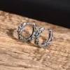 Retro Rose Hoop Earrings for Men, Waterproof Stainless Steel Stylish Flower Huggies Ear Jewelry, Gifts for Him 4