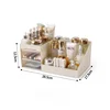 Transparent Drawer Style Makeup Box Dormitory Organizer Plastic Cosmetics Skincare Dressing Table Desktop Storage Box 6