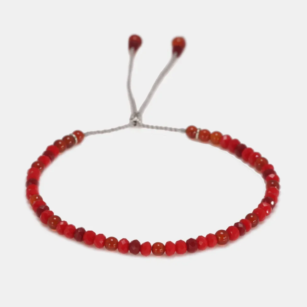 Bracciale In Oro Placcato 18 Carati - Pietre Naturali Granato E