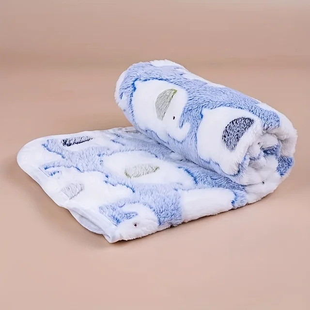 Soft and Cozy Cartoon Elephant Pet Blanket for Dogs and Cats Flannel Throw for Puppies and Kittens Universal Size Christmas Gift 5