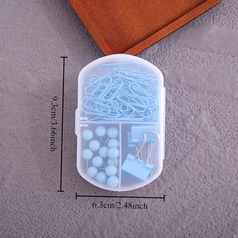 Colorful 3-in-1 Stationery Set - Cute Paper Clips, Binder Clips & Thumb Tacks Combo for School  Office Accessories - 5