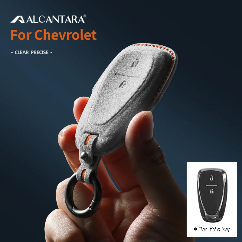 

Alcantara Car Key Case Cover Holder Key Shell Buckle For Chevrolet Orlando Onix Cruze 2016 Spark 2 Buttons Keychain