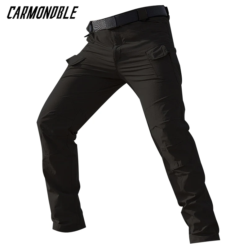 CARMONDBLE Cycling Long Pants Men Elastic Waterproof Bicycle Trousers Mountain Bike Bottoms Culottes Pantaloneta Ciclismo Hombre
