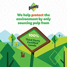 We help protect the environment by only sourcing pulp from 100% Certified Lands.