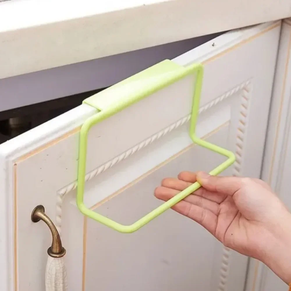 1Pcs Plastic Hanging Holder Towel Rack Cupboard Cabinet Door Back Multifunction Home Storage Organizer Kitchen Accessories