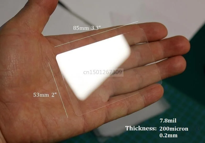 Ultrathin Transparent PVC Acetate Clear Plastic Business Card With Protective Film 50