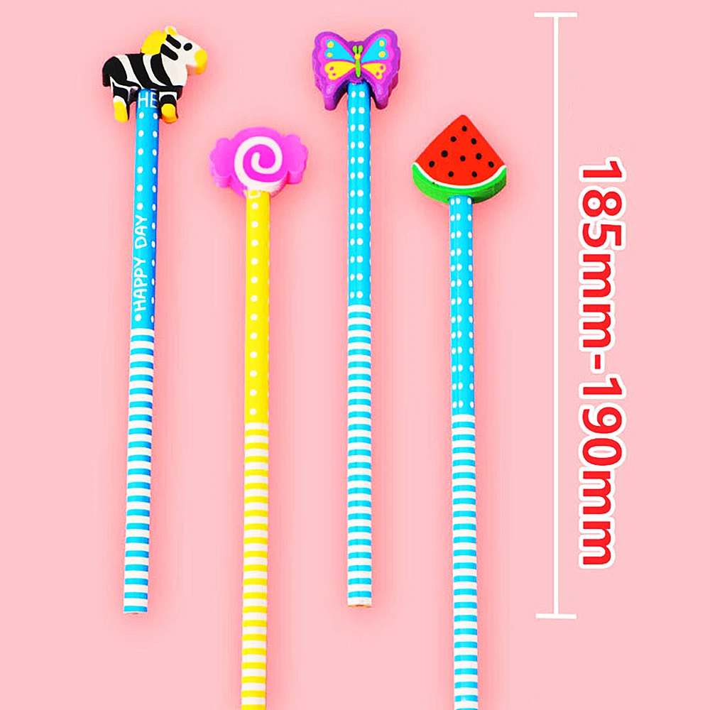 Cute Cartoon with Eraser Pencil Kids Birthday Party Start of School Boy Girl Gift Kindergarten School Prize Gift Pack 20Pcs party toys,toy gift filler