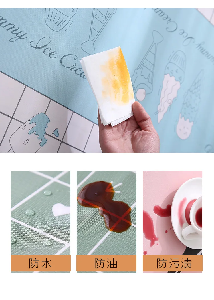 Description Picture 3 of itemNordic Style Coffee Table Tablecloth Household Plastic Disposable Waterproof And Oil-proof Living Room Table Mat S1093